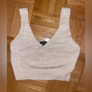 Tan sweater crop top